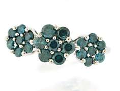 IR Teal Diamond Cluster Ring