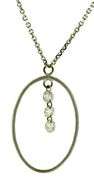 Fashionable 14kt WG Diamond Oval Pendant Necklace
