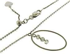 Fashionable 14kt WG Diamond Oval Pendant Necklace