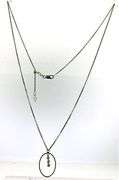 Fashionable 14kt WG Diamond Oval Pendant Necklace