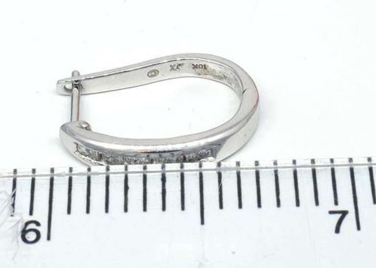 Diamond Elongated Hinged Hoop Earrings