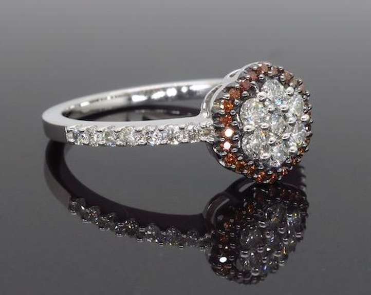 Colored Diamond Cluster Ring