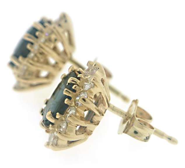 Elegant Oval Sapphire & Diamond Earrings