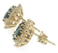 Elegant Oval Sapphire & Diamond Earrings