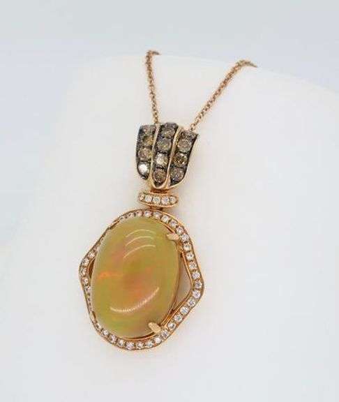Le Vian Neopolitan Opal and Diamond Necklace