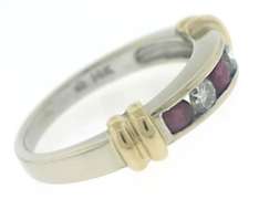 Amazing Diamond and Ruby Two tone Band