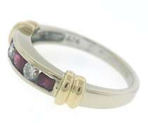 Amazing Diamond and Ruby Two tone Band