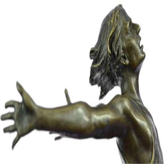 Track Runner Modernist Bronze Sculpture