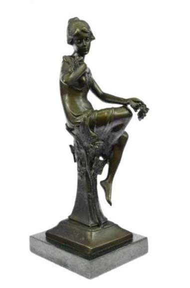 Bronze Seated Girl Sculpture