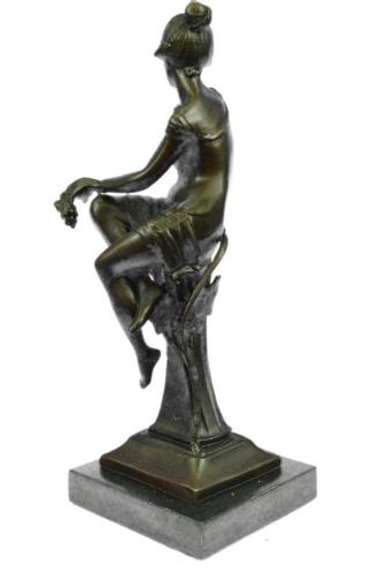 Seated Girl Bronze Sculpture