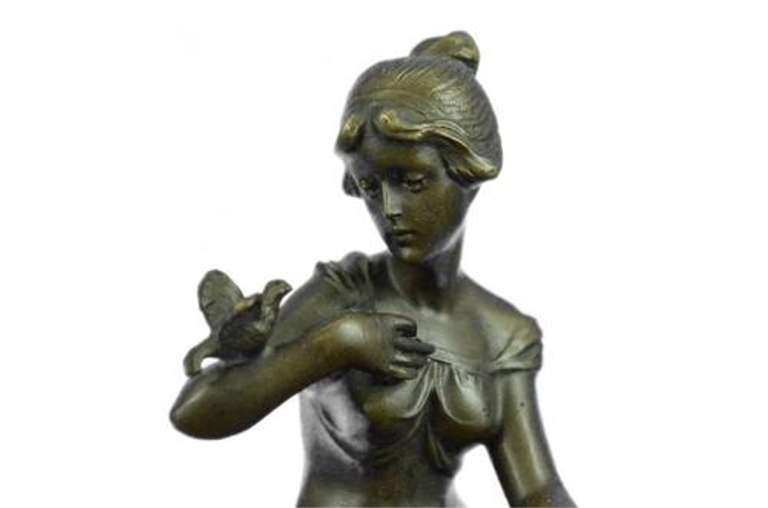 Bronze Seated Girl Sculpture