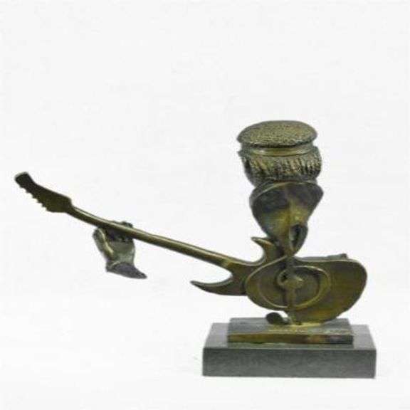 Guitar Player Bronze Sculpture
