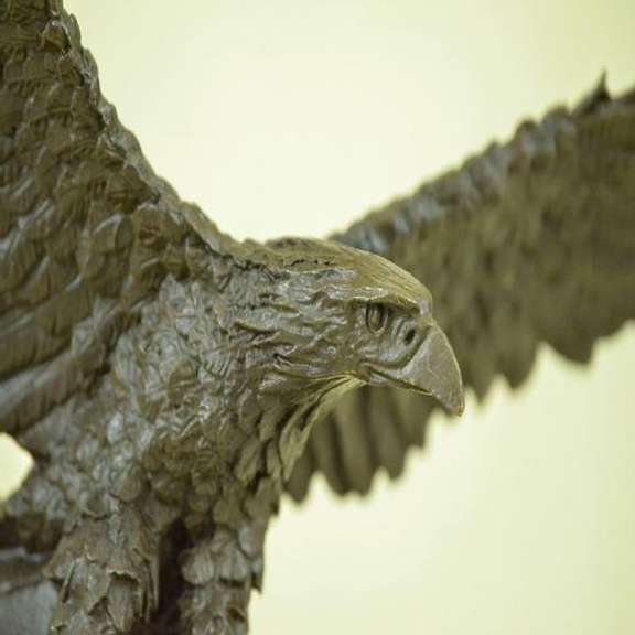 Eagle Bronze Sculpture on Marble Base Figurine