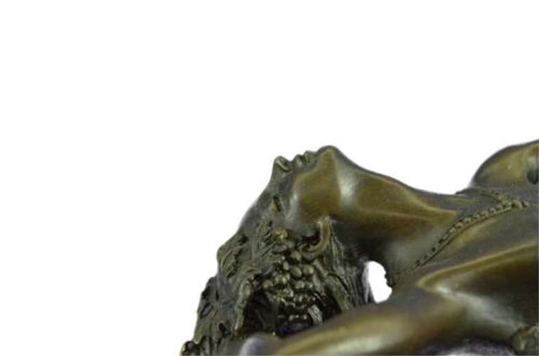Nude Beauty Stretching Bronze Figurine