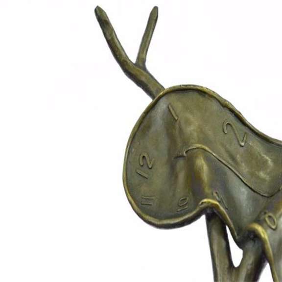 Abstract Modern Art Melting Clock Bronze Sculpture