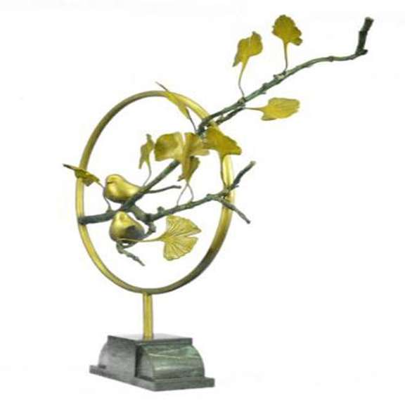 Multi Color Patina Love Birds Bronze Sculpture