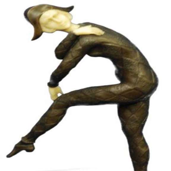 Napoleon Dancer Bronze Sculpture on Marble Base Statue
