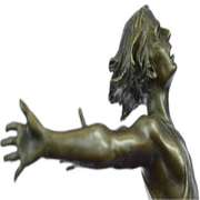 Track Runner Modernist Bronze Sculpture