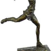 Track Runner Modernist Bronze Sculpture