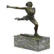 Track Runner Modernist Bronze Sculpture