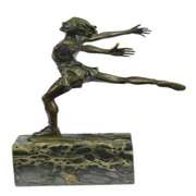 Track Runner Modernist Bronze Sculpture