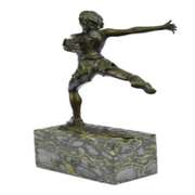 Track Runner Modernist Bronze Sculpture