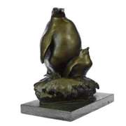 Emperor Penguin Family Bronze Sculpture