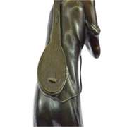Sexy Girl Playing Old Fashion Guitar Bronze Sculpture