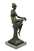 Bronze Seated Girl Sculpture