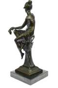 Bronze Seated Girl Sculpture