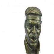 Guitar Player Bronze Sculpture on Marble Base Statue