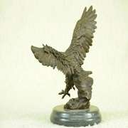 Eagle Bronze Sculpture on Marble Base Figurine