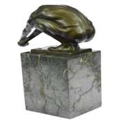 Nude Male Bronze Sculpture on Marble Base Statue