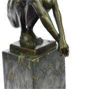 Nude Male Bronze Sculpture on Marble Base Statue