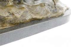 Deer Fawn Stag Buck Family Bronze Sculpture on Marble