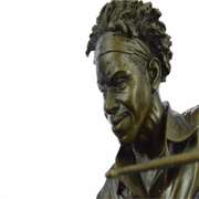 Bronze Drum Set Figurine on Marble Base Statue