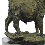 Wild Boar Pig Art Deco Bronze Figurine