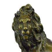 Male Lion Jungle King Bronze Metal Statue on Marble