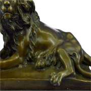Male Lion Jungle King Bronze Metal Statue on Marble