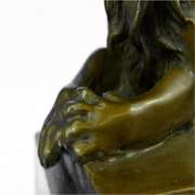 Male Lion Jungle King Bronze Metal Statue on Marble