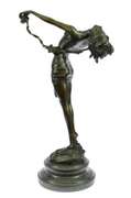 Nude Beauty Stretching Bronze Figurine