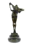 Nude Beauty Stretching Bronze Figurine