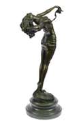 Nude Beauty Stretching Bronze Figurine