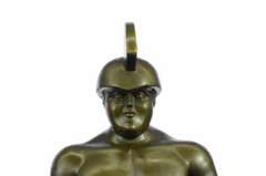 Botero Roman Soldier Bronze Sculpture Marble Base