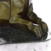 Handcrafted Mountain Lion Bronze Sculpture on Marble