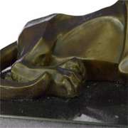 Handcrafted Mountain Lion Bronze Sculpture on Marble