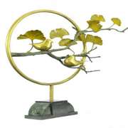 Multi Color Patina Love Birds Bronze Sculpture