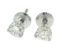 Classic Round Brilliant Cut Diamond Earrings