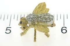 Pave Diamond and Eye Ruby Bee Pin