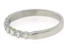 Elegant Platinum Shared Prong Diamond Band